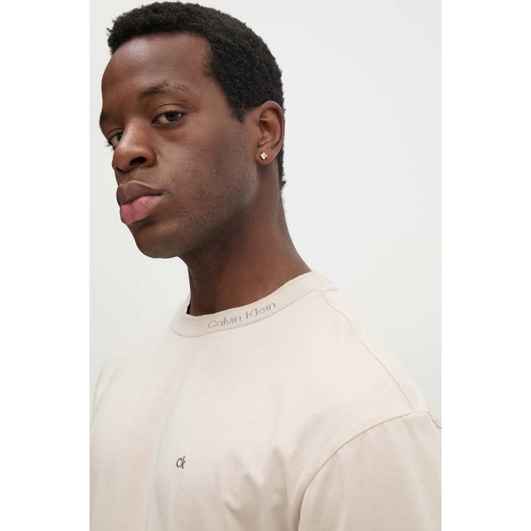 Neck Logo T-Shirt Stony Beige / L
