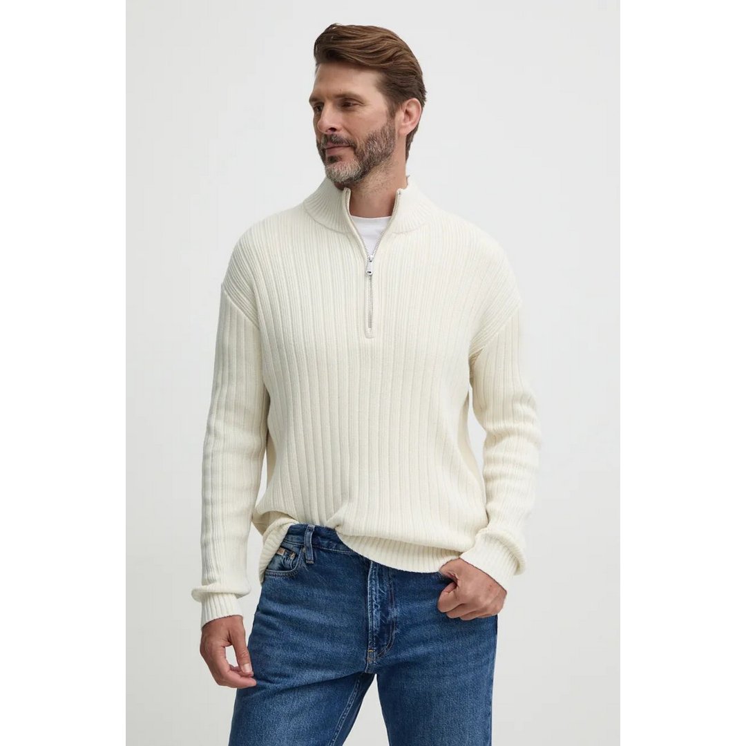 Linear Half Zip Swea Ivory / L