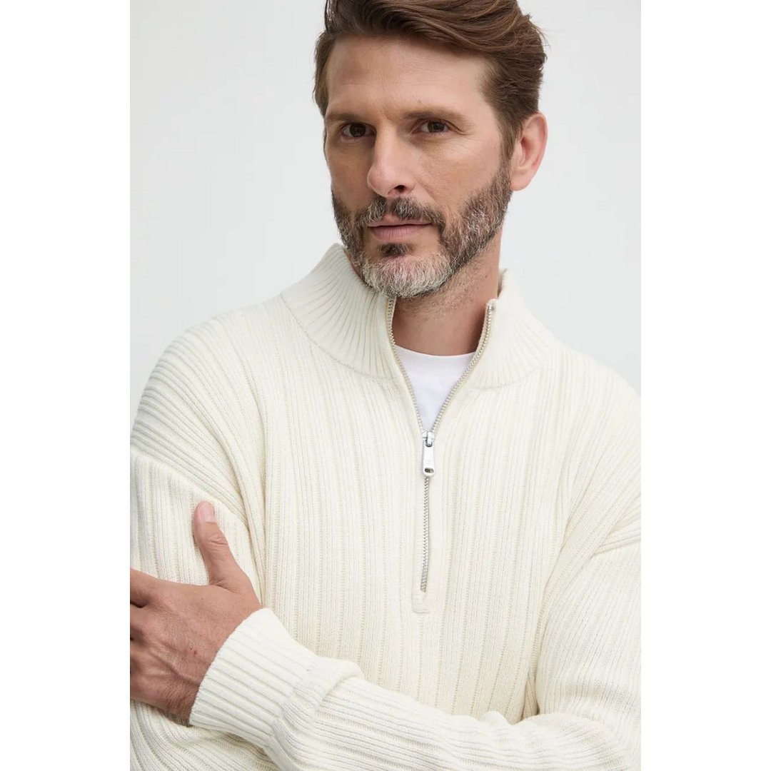 Linear Half Zip Swea Ivory / L