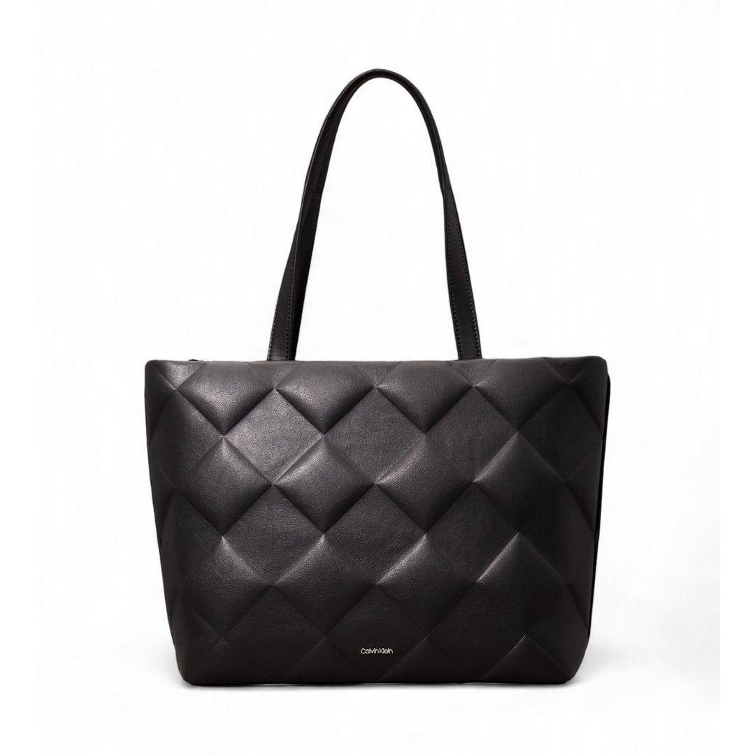 Diamond Quilt Medium Shopper Ck Black / OS