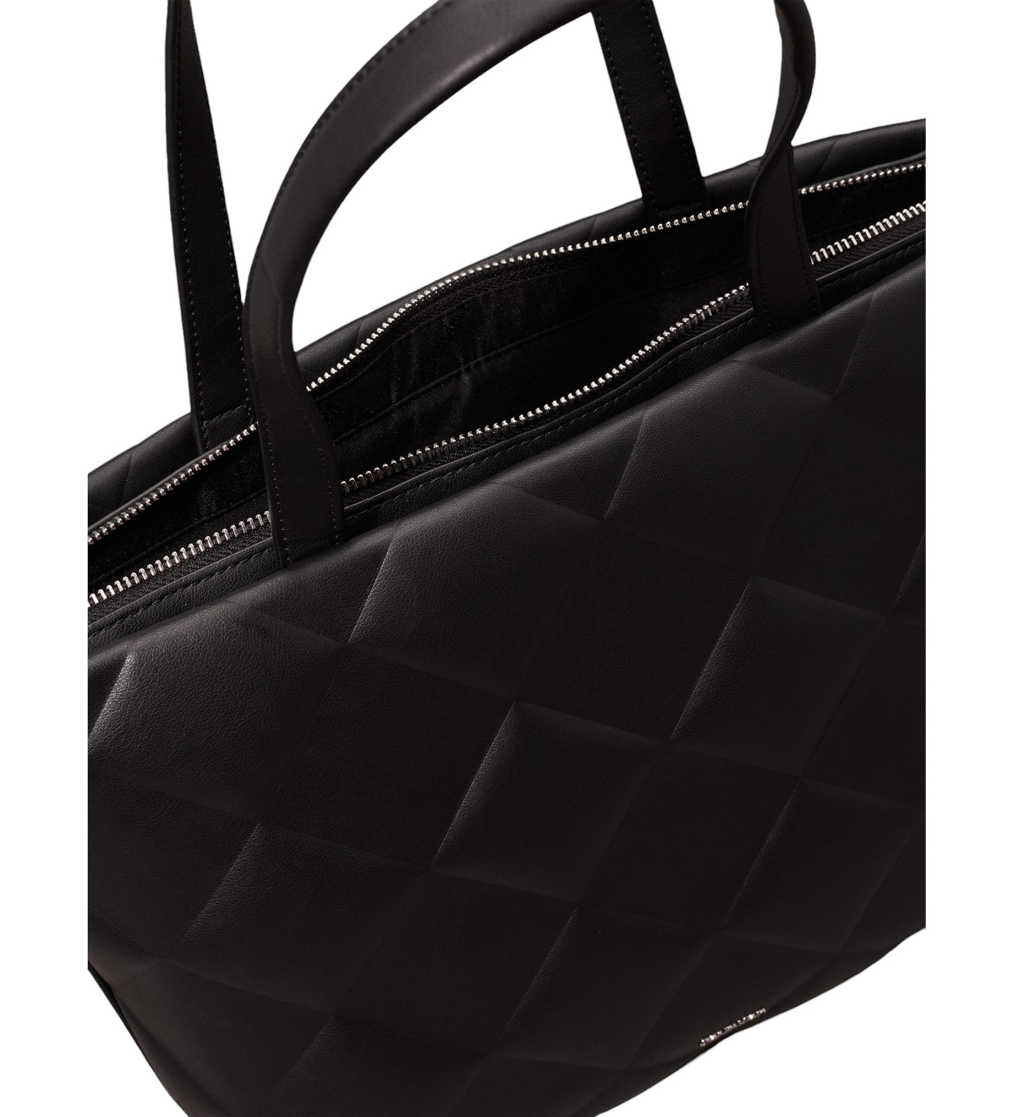 Diamond Quilt Medium Shopper Ck Black / OS