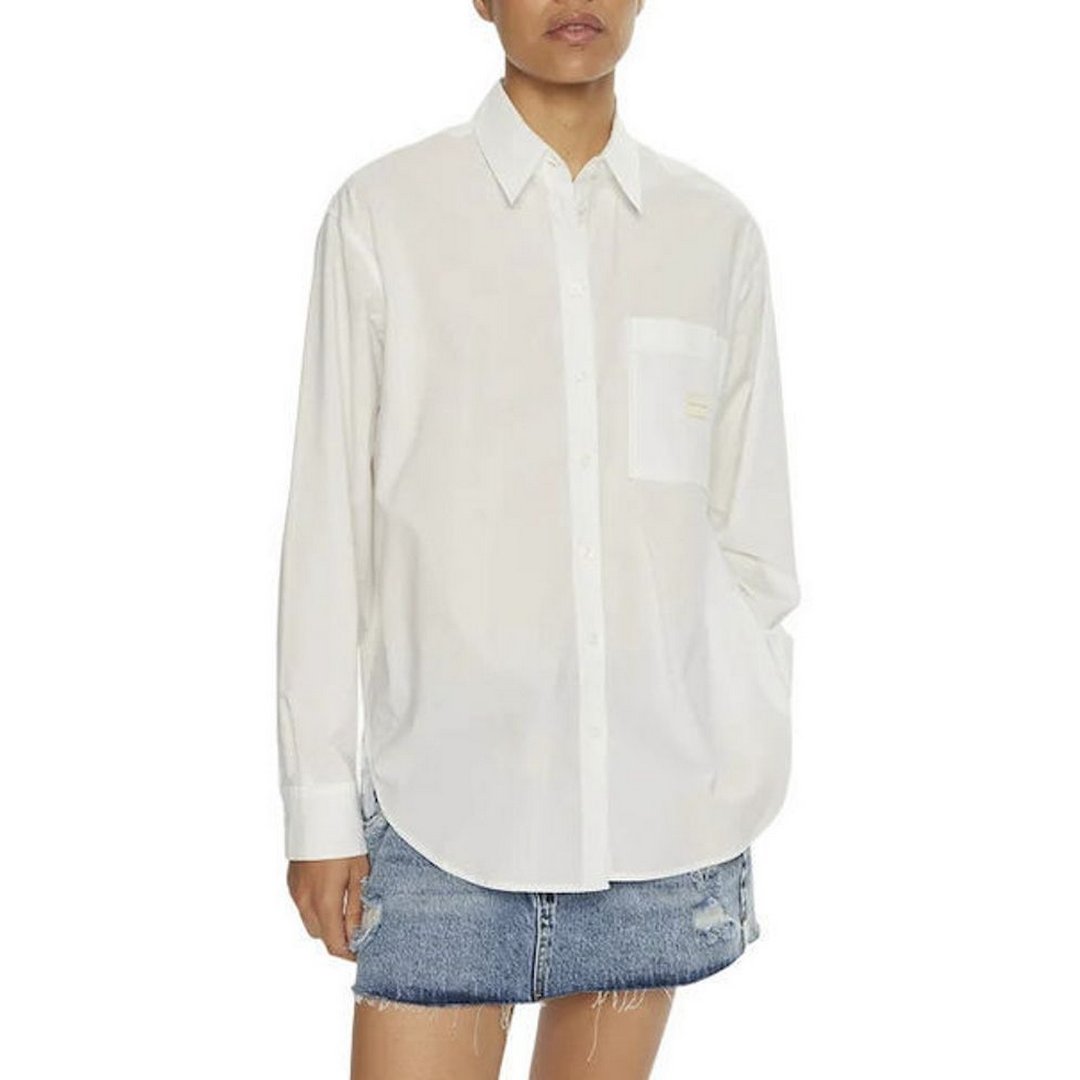 Woven Label Relaxed Shirt Bright White / L