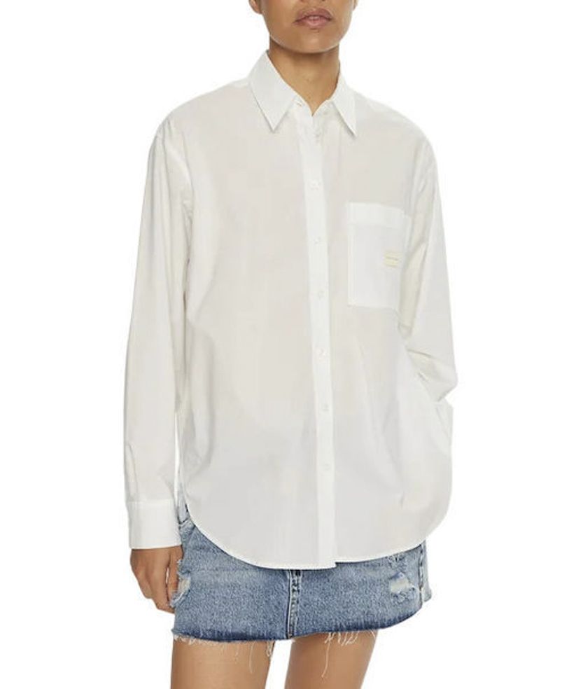Woven Label Relaxed Shirt Bright White / L