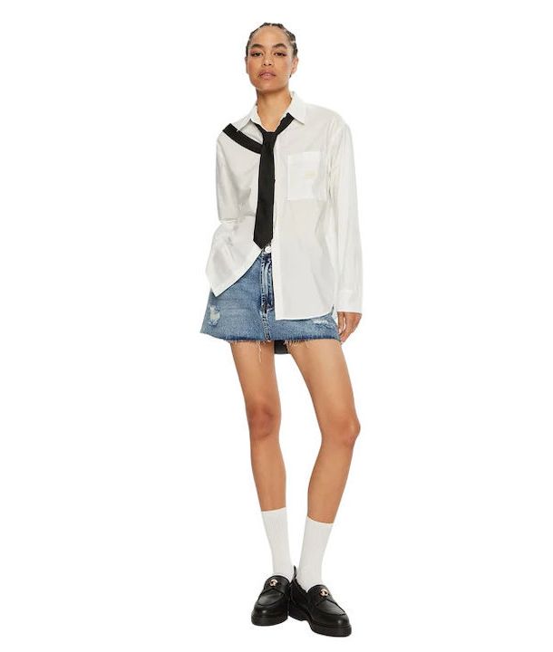 Woven Label Relaxed Shirt Bright White / L