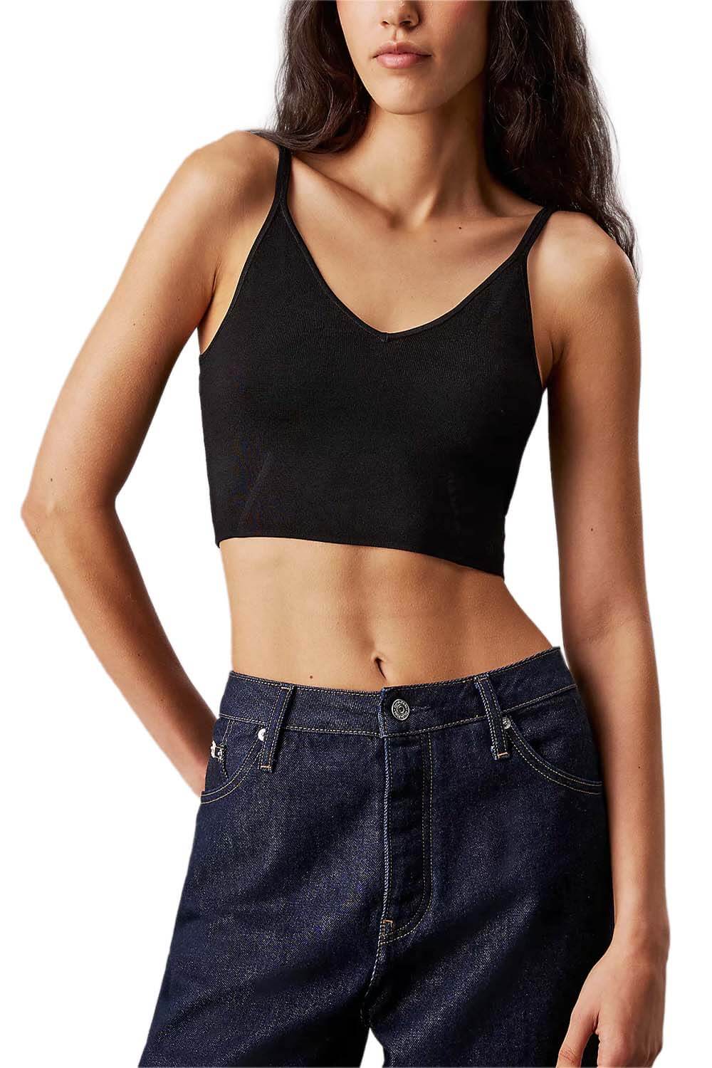 Rayon Sweater Bralette Ck Black / L