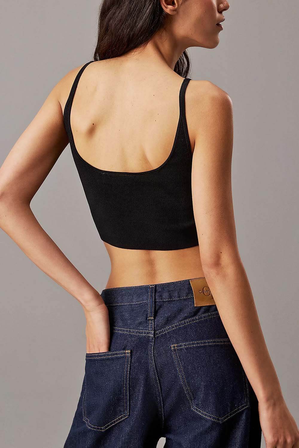 Rayon Sweater Bralette Ck Black / L