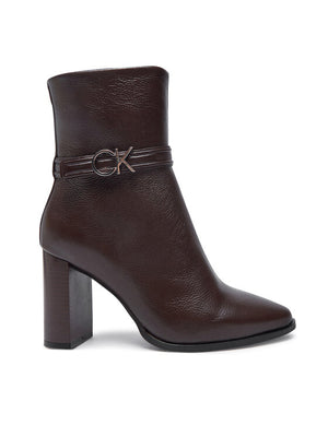 Heel Ankle Boot 85 W/Hw Lth Dark Brown / 41