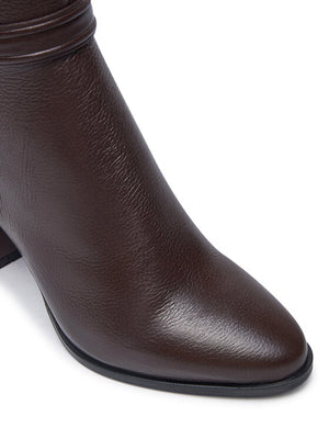 Heel Ankle Boot 85 W/Hw Lth Dark Brown / 41