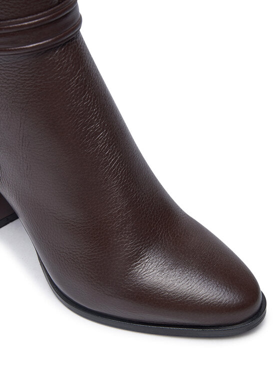 Heel Ankle Boot 85 W/Hw Lth Dark Brown / 41