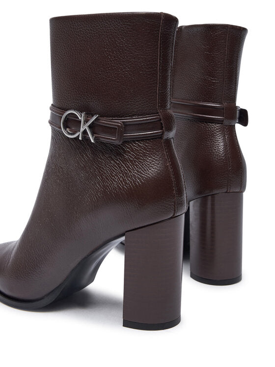 Heel Ankle Boot 85 W/Hw Lth Dark Brown / 41