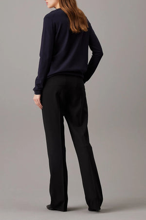 Stretch Wool Slim Straight Ck Black / 42