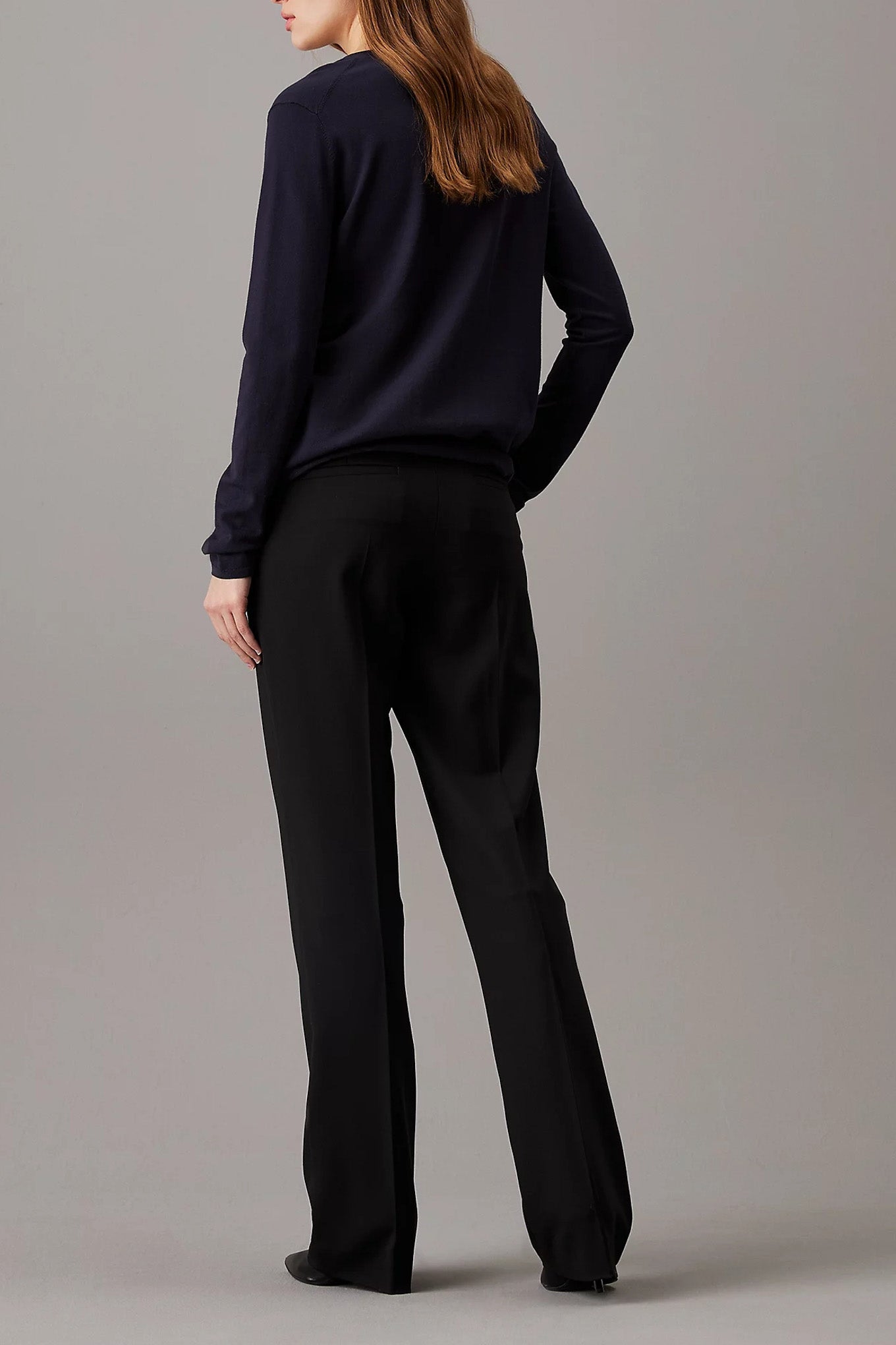Stretch Wool Slim Straight Ck Black / 42