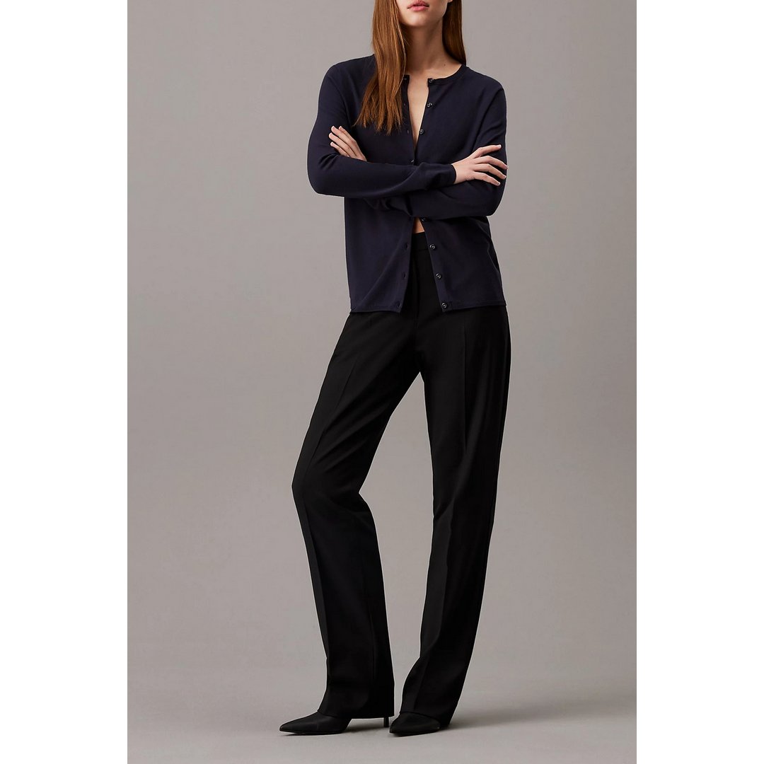 Stretch Wool Slim Straight Ck Black / 42
