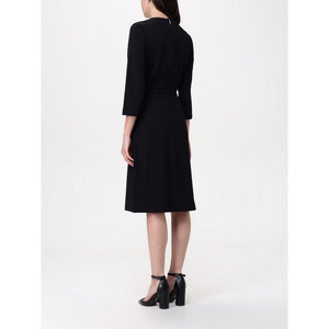 Scuba Crepe Draped Waist Dress Ck Black / 42