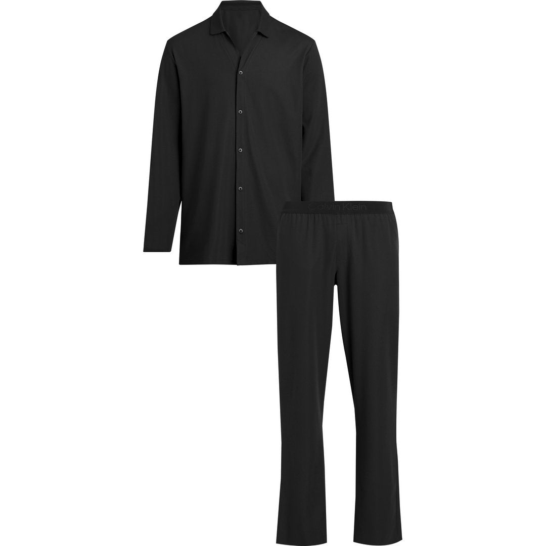 L/S Button Down Pant Set BLACK / L