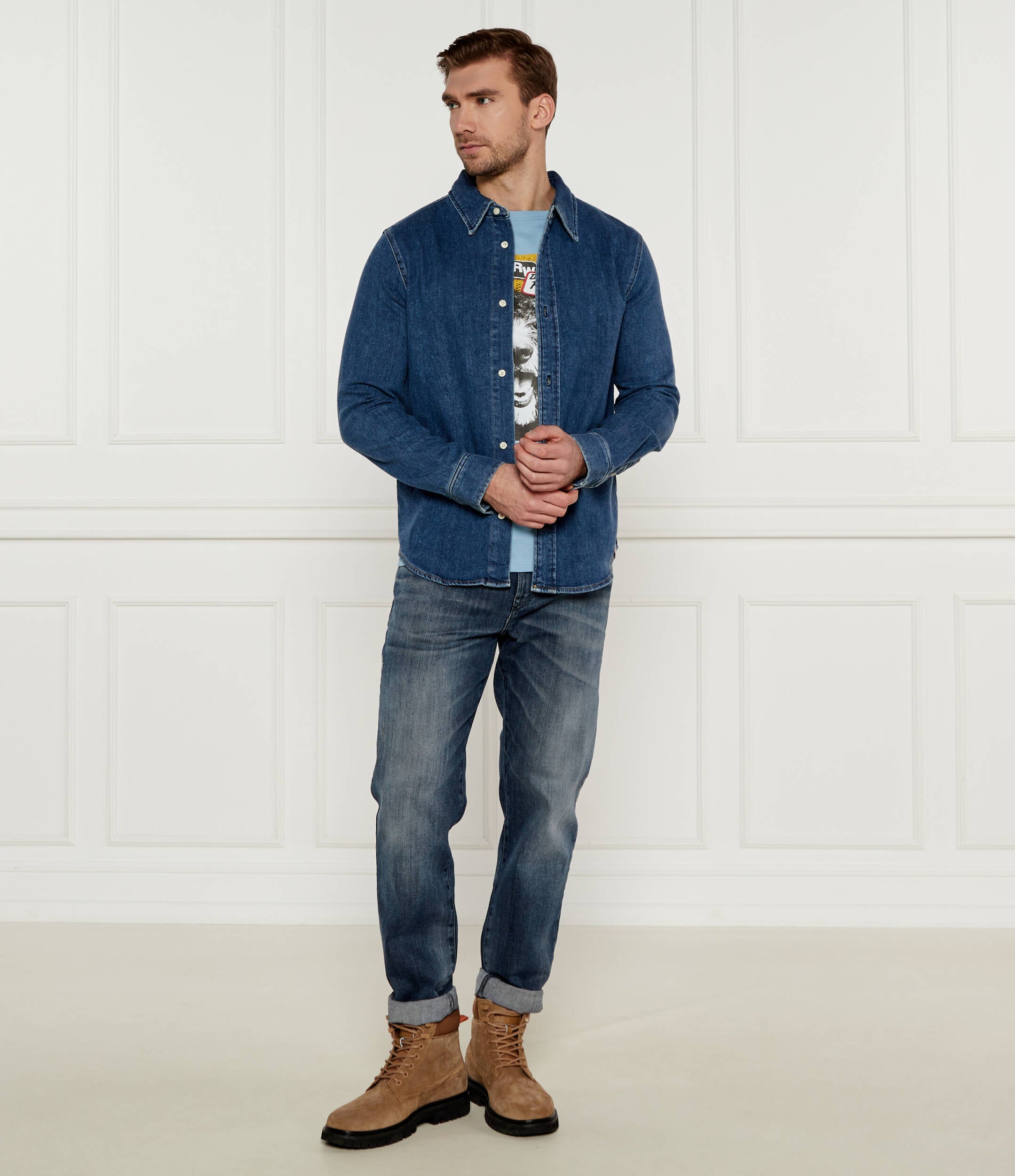 Slim Denim Shirt Denim Dark / L