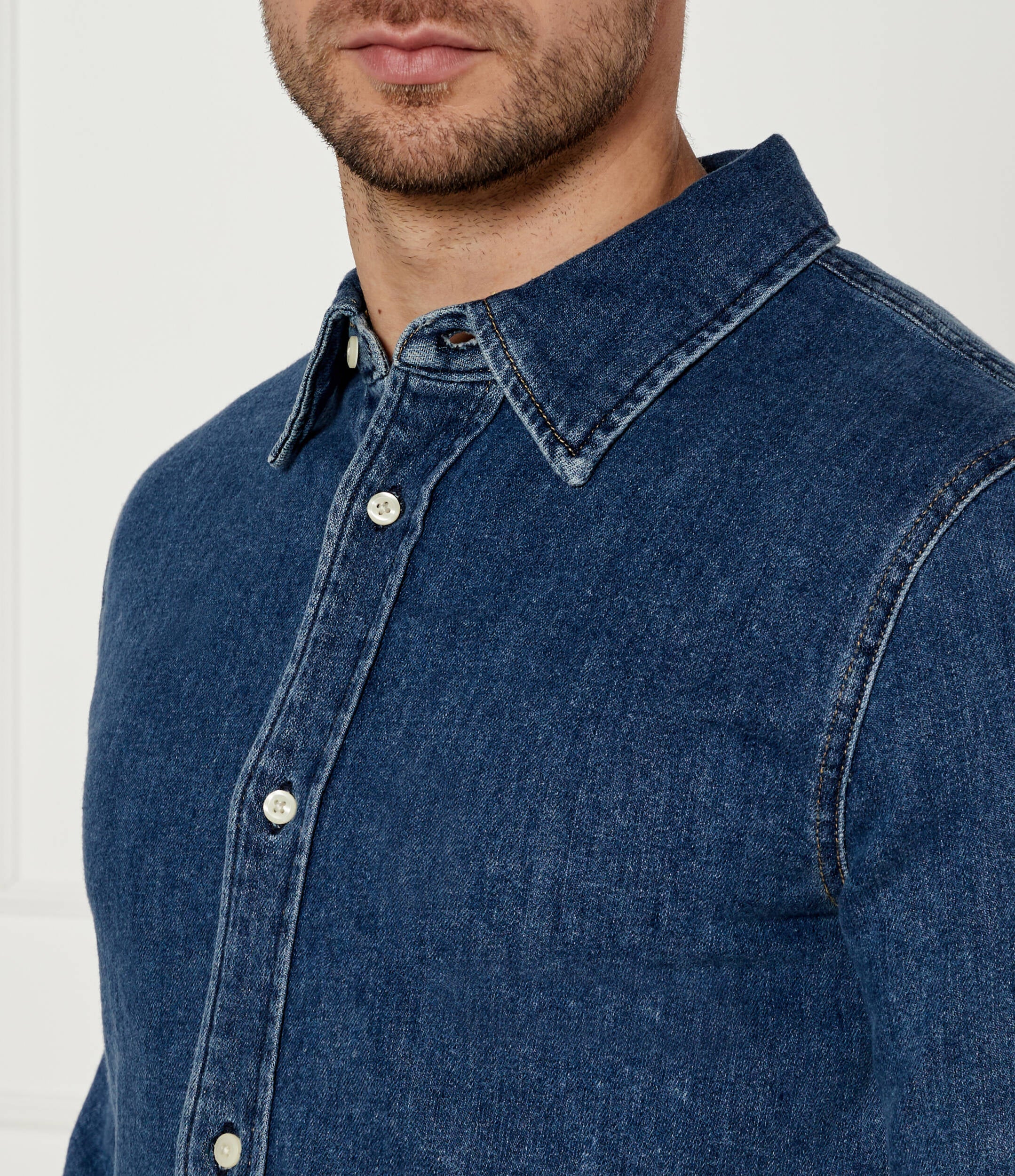 Slim Denim Shirt Denim Dark / L