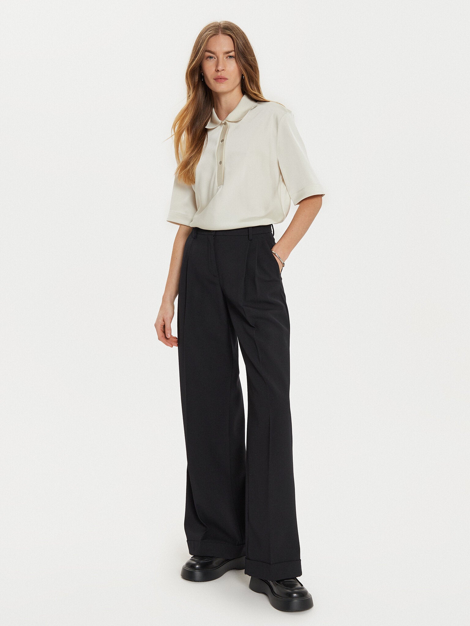 Tech Satin Hs Polo Shirt Antique White / 42