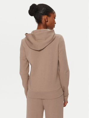 Satin Ck Regular  Zip Hoodie Brownie / L