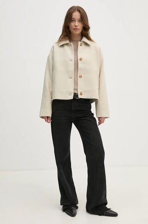 Short Wool Blend Jacket Pelican / L