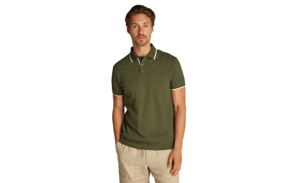 Mercerised Undercollar Reg Polo Army Green / L