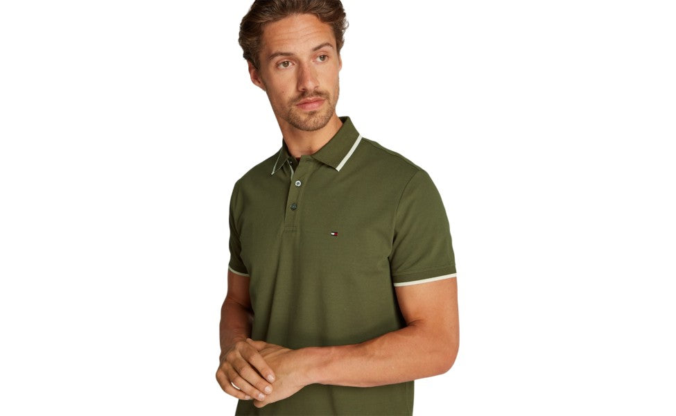 Mercerised Undercollar Reg Polo Army Green / L