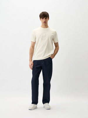 Debossed Hilfiger Crest Tee Ivory Petal / L
