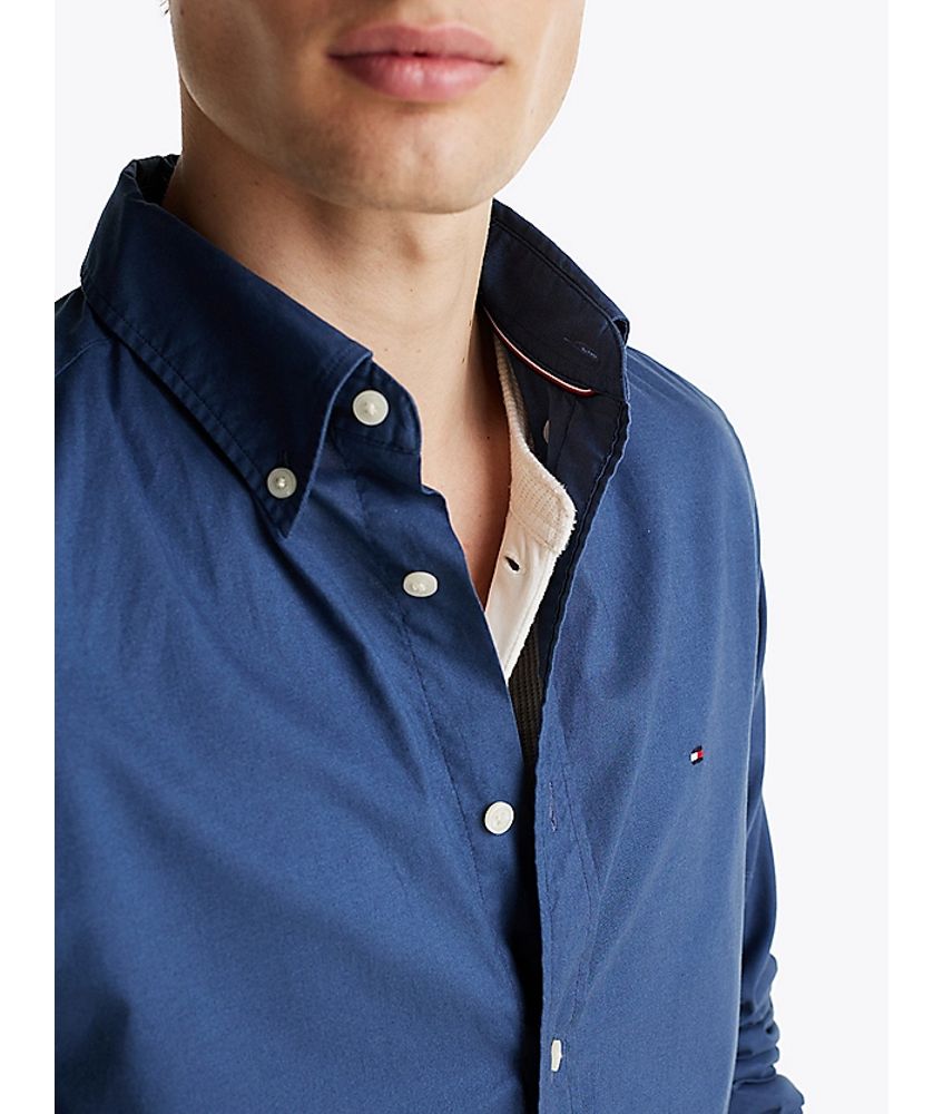 Flex Poplin Solid Rf Shirt Aegean Sea / L