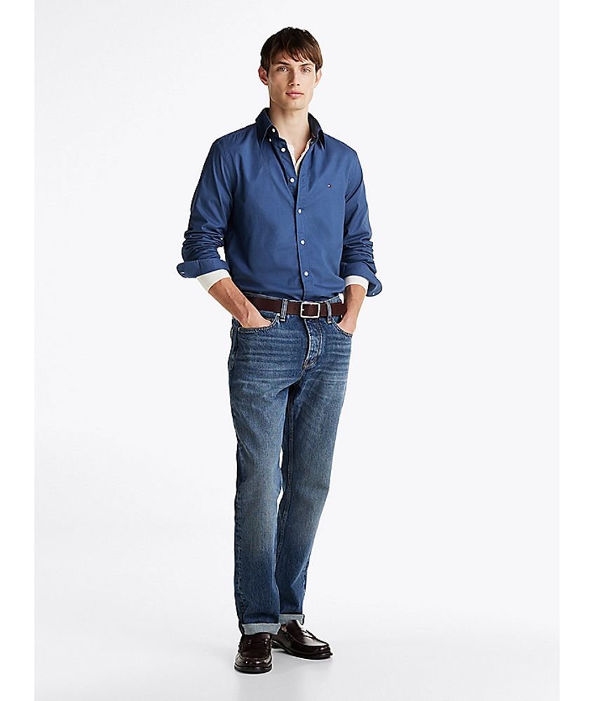 Flex Poplin Solid Rf Shirt Aegean Sea / L