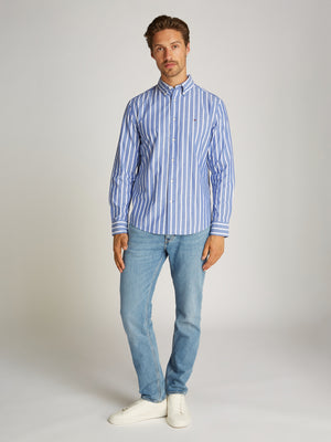 Flex Poplin Nautical Stp Shirt Wedge Blue / Optic White / L