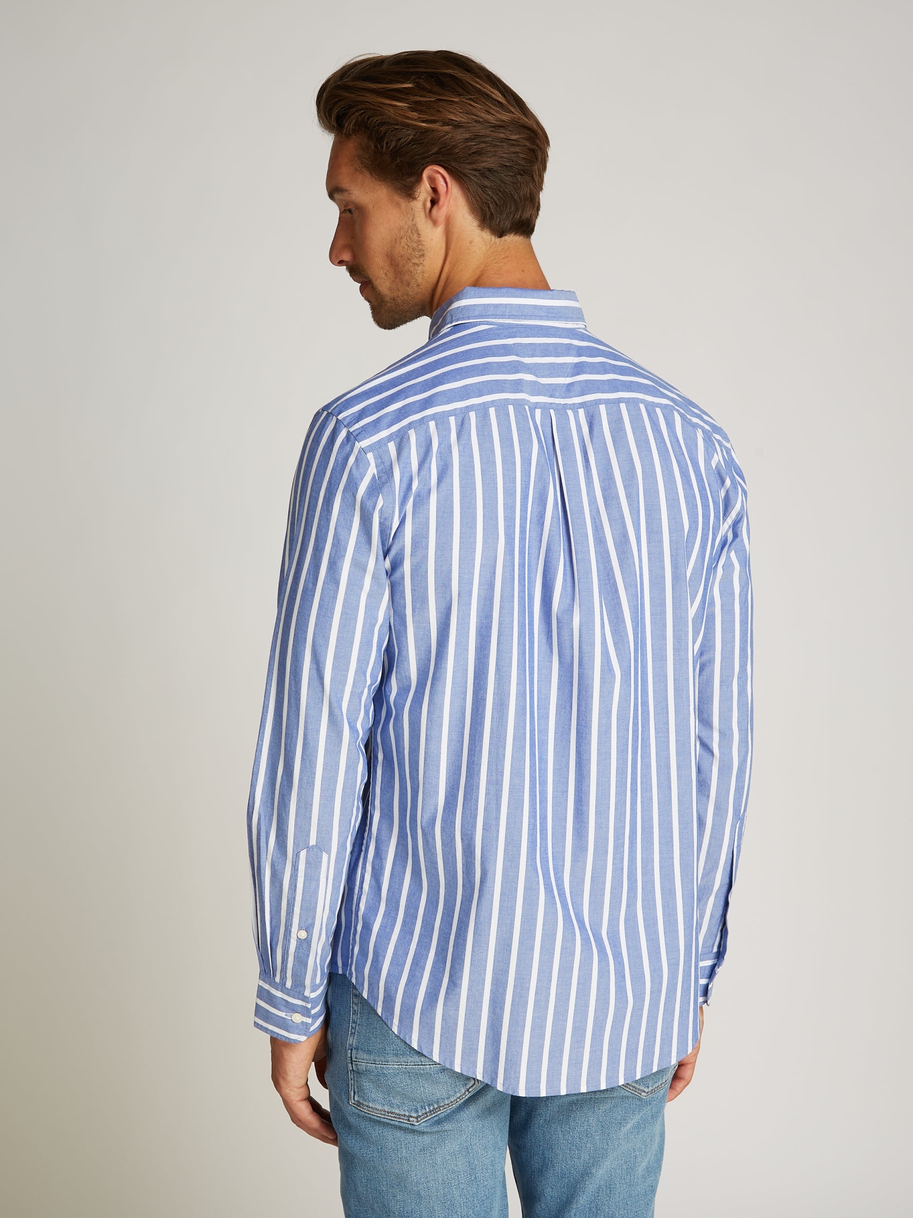 Flex Poplin Nautical Stp Shirt Wedge Blue / Optic White / L