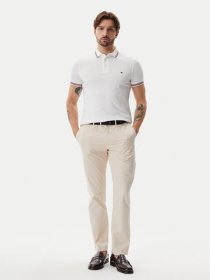 Tipped Slim Fit Polo White / S
