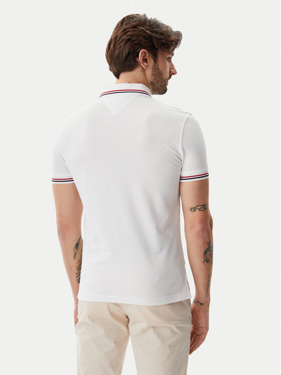 Tipped Slim Fit Polo White / S