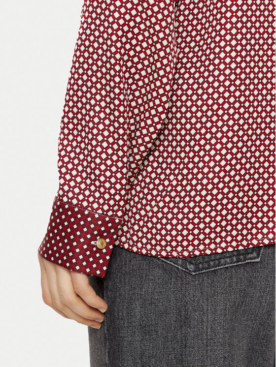 Fluid Vis Prt Relaxed Ls Shirt Mini Geo Primary Red / 42