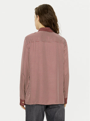 Fluid Vis Prt Relaxed Ls Shirt Mini Geo Primary Red / 42