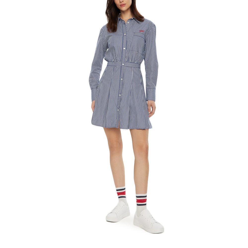 Tjw Pinstripe Poplin Shirt Dress Navy/White Stripe / L
