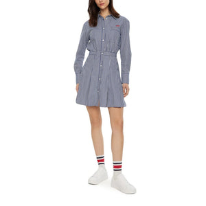 Tjw Pinstripe Poplin Shirt Dress Navy/White Stripe / L