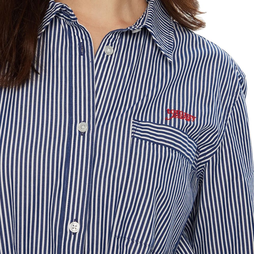 Tjw Pinstripe Poplin Shirt Dress Navy/White Stripe / L