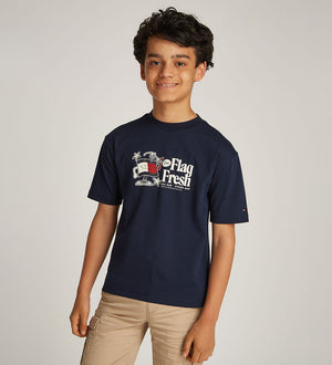 Flag Fun Tee Ss Dark Night Navy / 10