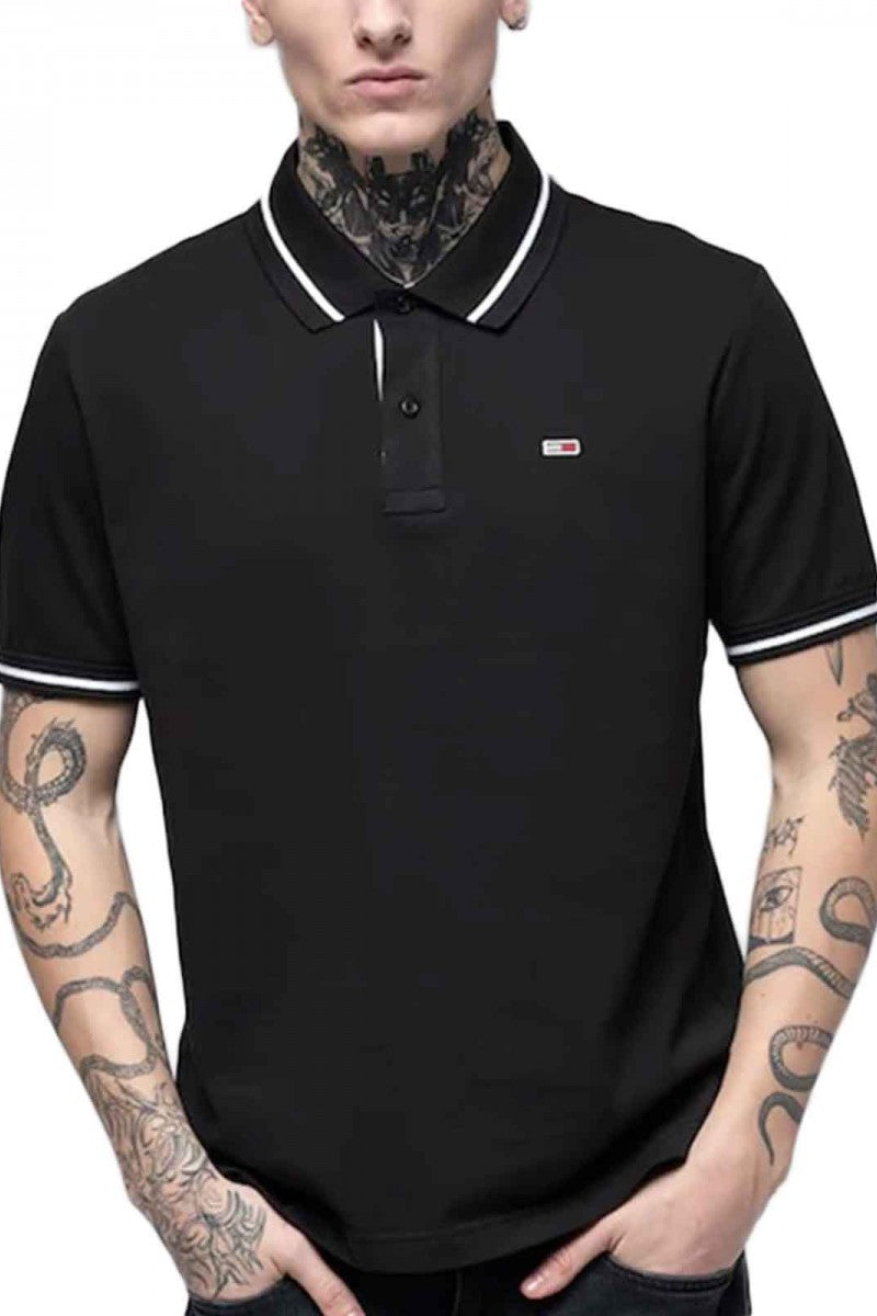Tjm Reg Tipped Polo Ss Black / L