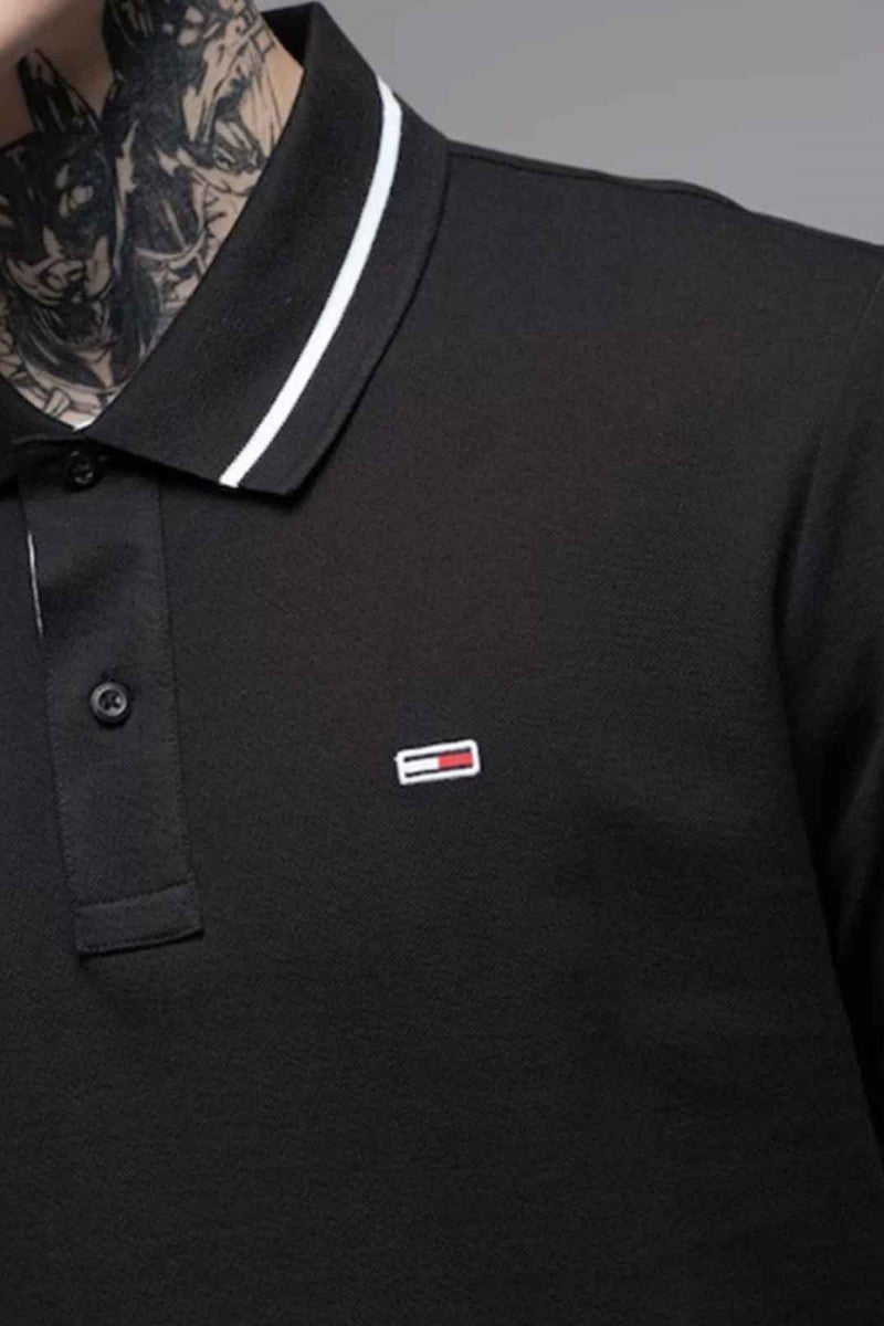 Tjm Reg Tipped Polo Ss Black / L