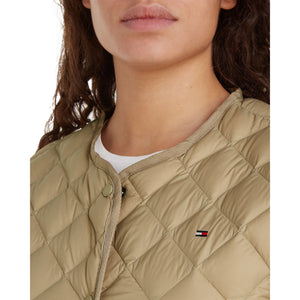 Lw Down Quilted Collarless Jkt Beige / L
