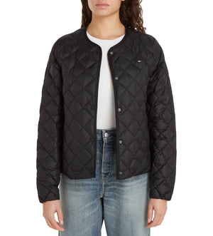 Lw Down Quilted Collarless Jkt Black / L