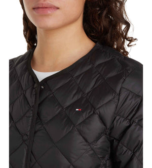 Lw Down Quilted Collarless Jkt Black / L