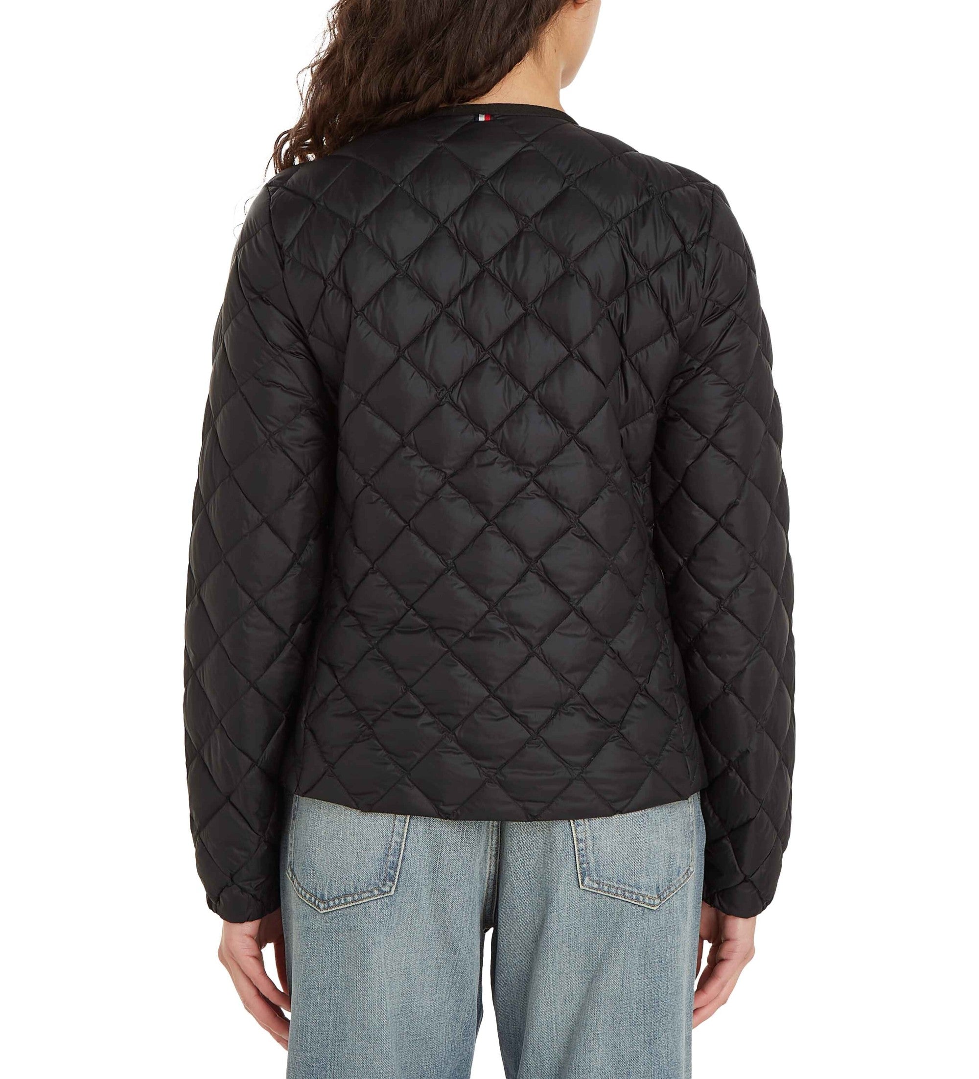 Lw Down Quilted Collarless Jkt Black / L