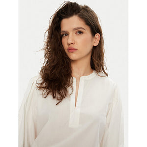 Ess Poplin V Neck Ls Blouse Th Optic White / 42