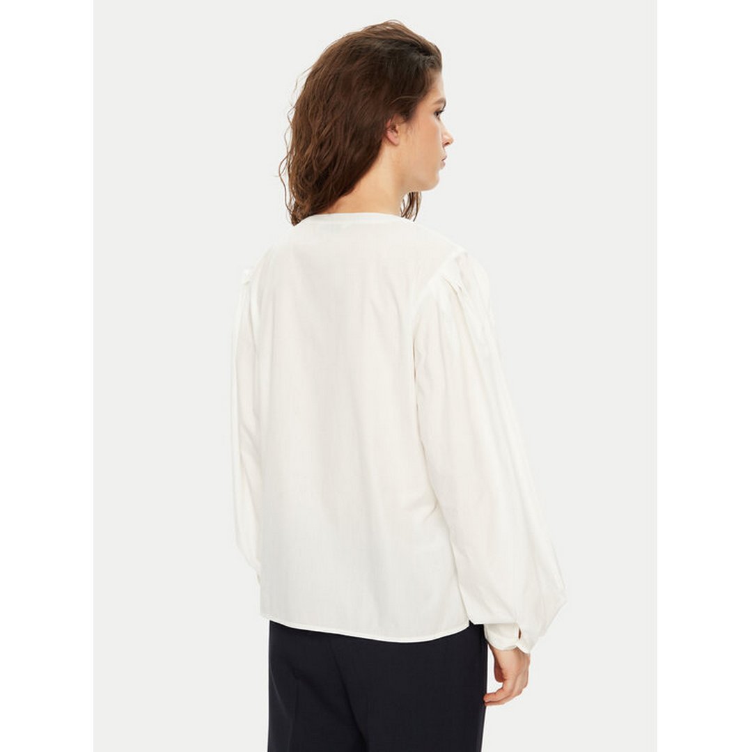 Ess Poplin V Neck Ls Blouse Th Optic White / 42