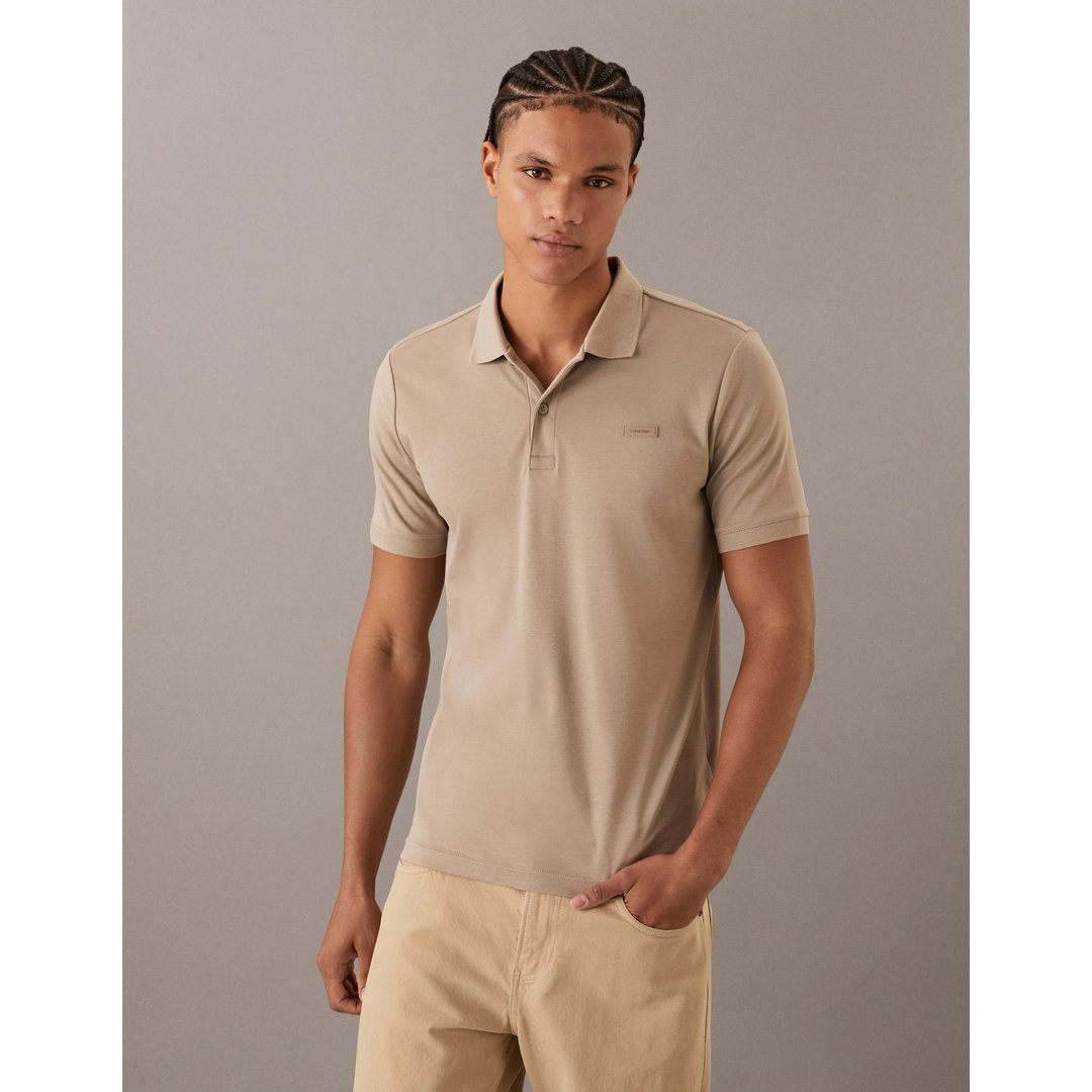 Smooth Cotton  Slim Polo Vintage Khaki / L