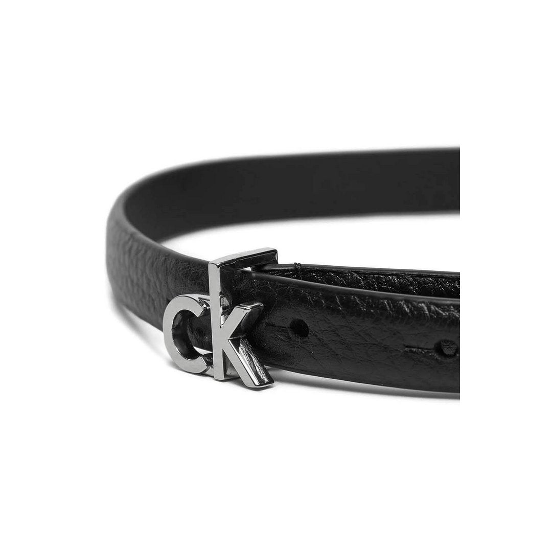 Ck Thin Belt 1.5Cm Pebble Pvh Black / 90