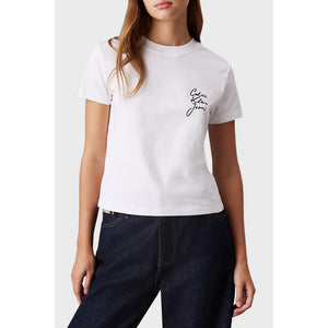 Script Institutional Baby Tee Bright White / L
